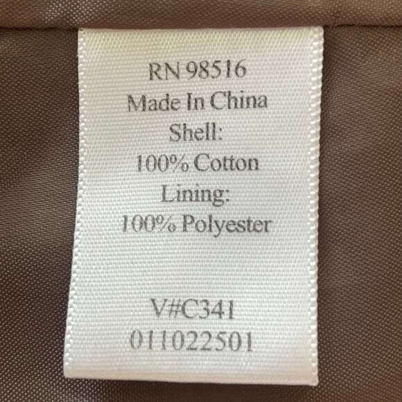 Coldwater Creek Taupe Shimmer Embroidered Cotton Blazer LARGE Work Career Travel - Picture 7 of 8